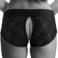 Lace Envy Black Crotchless Panty Harness in 3X