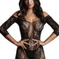 Le Désir Black Lace Sleeved Bodystocking