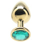 Ouch! Green Round Gem Gold Plug in Large