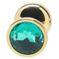 Ouch! Green Round Gem Gold Plug