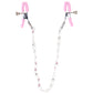 nipple play Crystal Chain Nipple Clamps in Pink