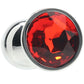 Ouch! Red Round Gem Silver Plug