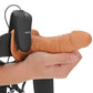 Real Rock Hollow Vibrating 6 Inch Strap-On in Tan