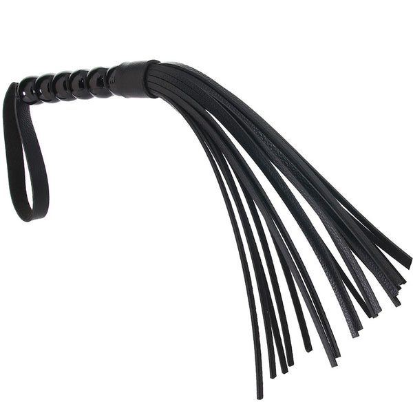 Fouet En Cuir Saint-Valentin – Cat-O-Nine Tails, Roses Et Pétales Noirs, Taille Medium, Neuf