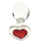 Crystal Desires Red Heart Glass Plug in Medium