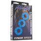 Blue Line Ribbed Rider Cock Ring 3 Pack