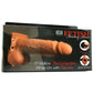 7 Inch Hollow Vibrating Strap-On with Remote in Tan