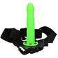 Ouch! Twisted 8 Inch Hollow Strap-On in Glowing Green