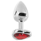 Adam & Eve Small Metal Anal Plug with Red Heart Gem