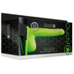 Ouch! Ribbed 8 Inch Hollow Ballsy Strap-On in Glowing Green