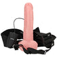 Real Rock Hollow Vibrating 7 Inch Ballsy Strap-On in White