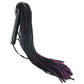 Suede Flogger with Leather Handle in Black & Purple