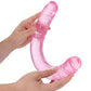 RealRock Crystal Clear Jelly 18 Inch Double Dildo in Pink
