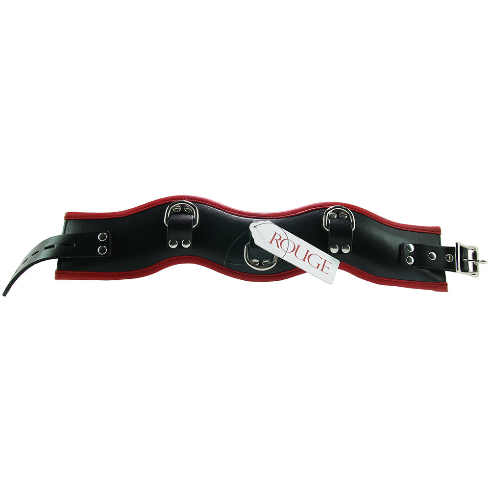 Leather Posture Collar with 3 D-Rings in Black/Red – PinkCherry Canada