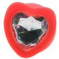 Regular Diamond Heart Butt Plug in Red