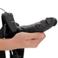Real Rock Hollow Vibrating 8 Inch Strap-On in Black