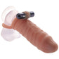 Size Up 1 Inch Realistic Vibrating Extender in Tan