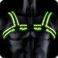 Ouch! Glow In The Dark Bulldog Buckle Harness in L/XL