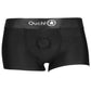 Ouch! Black Vibrating Strap-on Boxer in M/L