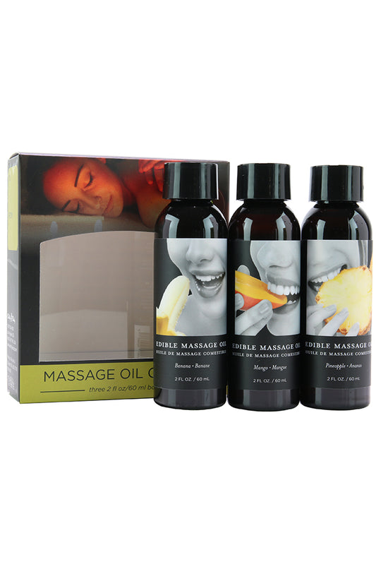 Edible Massage Oil Gift Set 3x2oz in Tropical