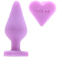 Candy Hearts F**k Me Medium Butt Plug in Purple