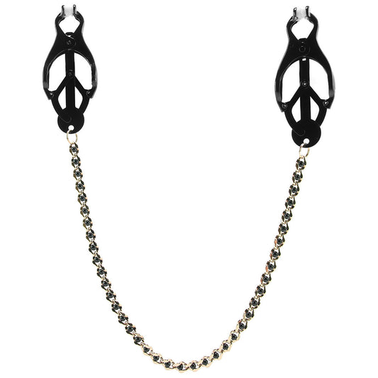 Butterfly Nipple Clamps with Beaded Chain