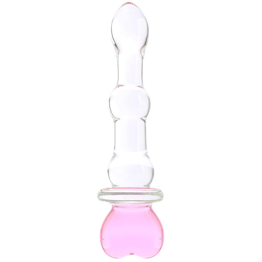 Crystal Heart of Glass Dildo with Case in Pink