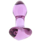Crystal Glass Heart Plug in Purple
