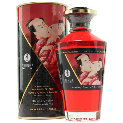 Aphrodisiac Warming Oil 3.5oz/100ml in Blazing Cherry