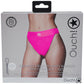 Ouch! Vibrating Pink Open Back Panty Harness in XS/S