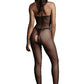 Le Désir Black Fishnet and Lace Bodystocking
