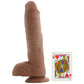 King Cock 10" Cock with Balls in Tan