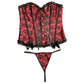 Master Series Scarlet Seduction Red Corset & Thong in XL