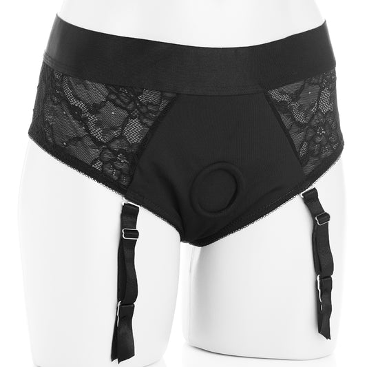 Strap U Laced Seductress Crotchless Panty Harness in L/XL